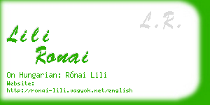 lili ronai business card